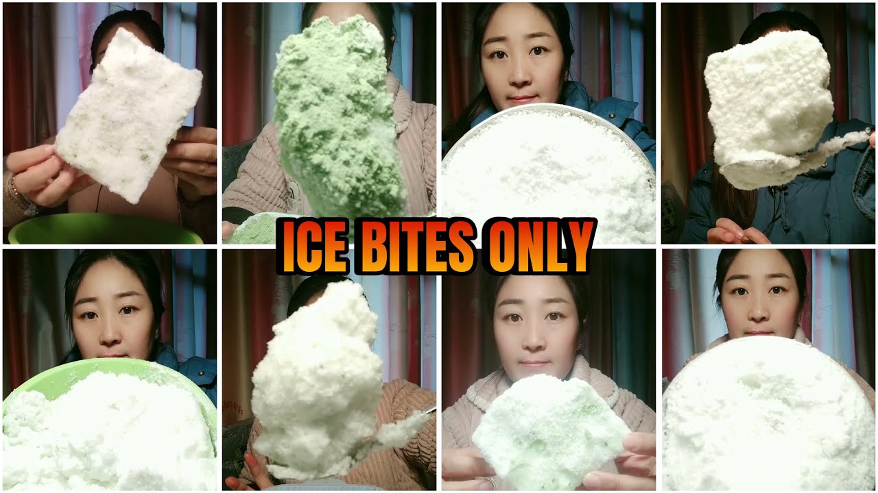 SUPER DRY AND SQUEAKY RE FROZEN ICE EATING ONLY BITES COMPILATION