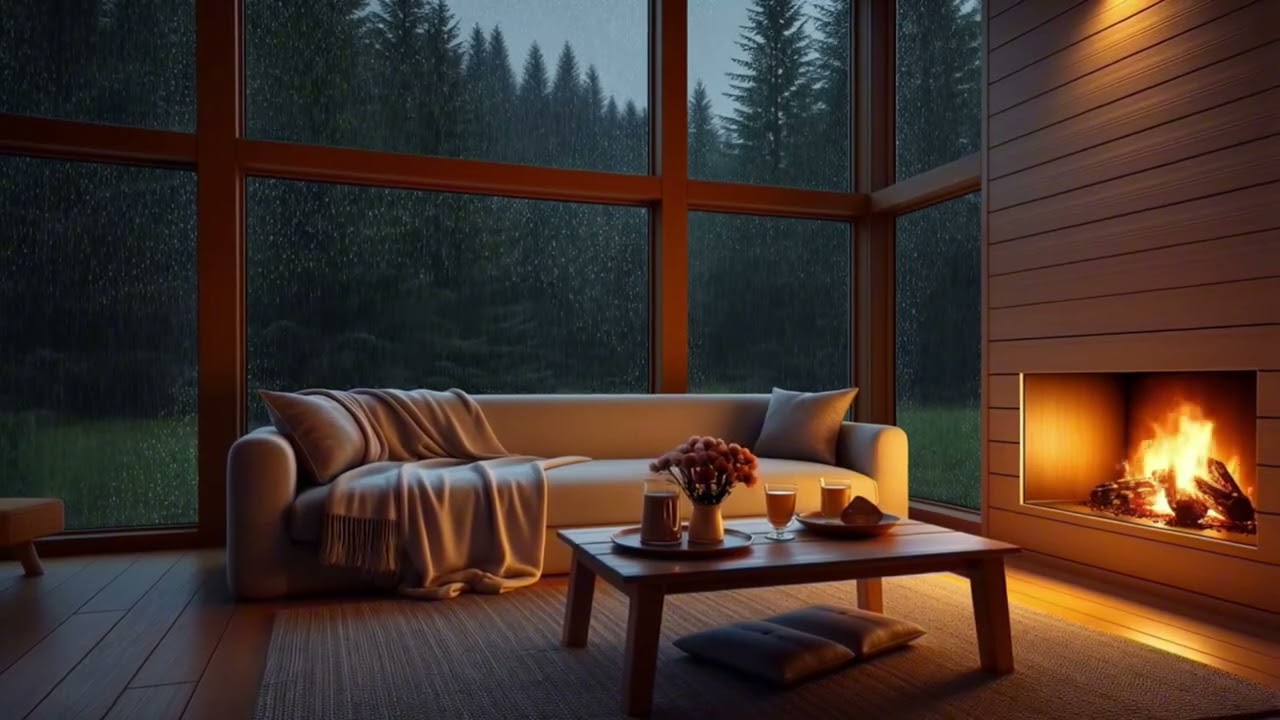 A Calm and Cozy Rainy Evening with Peaceful Piano Music