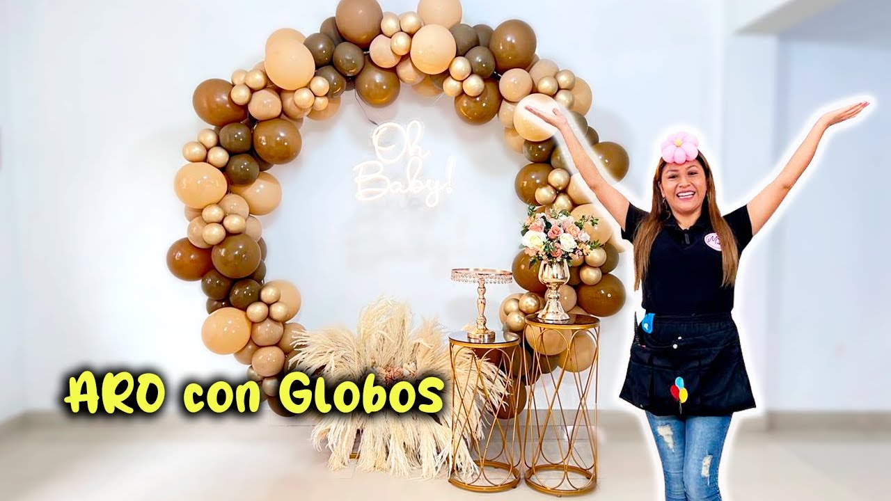 Como hacer un ARO CON GLOBOS - TEMATICA BABY SHOWER - OH BABY 🧸🧸🎈