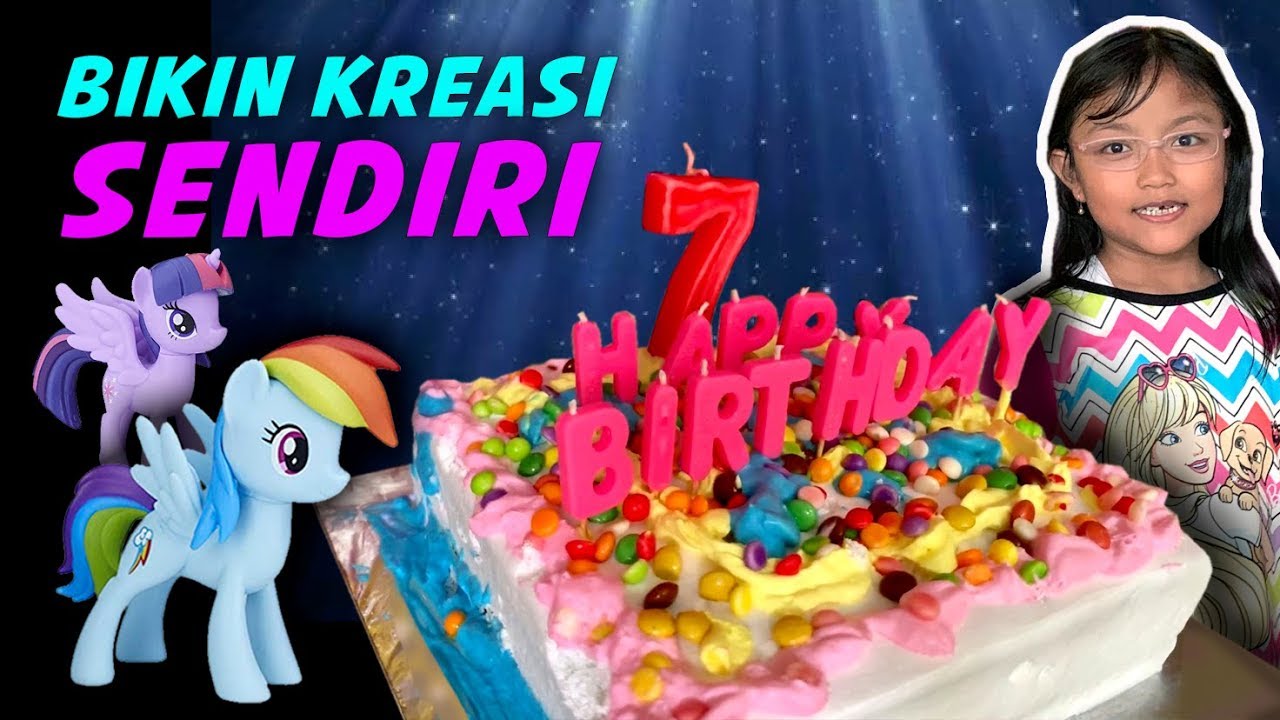 Pixel Bikin Dekorasi Kue Ulang Tahun Sendiri | Little Pony Birthday Cake | Anak Belajar Kreasi