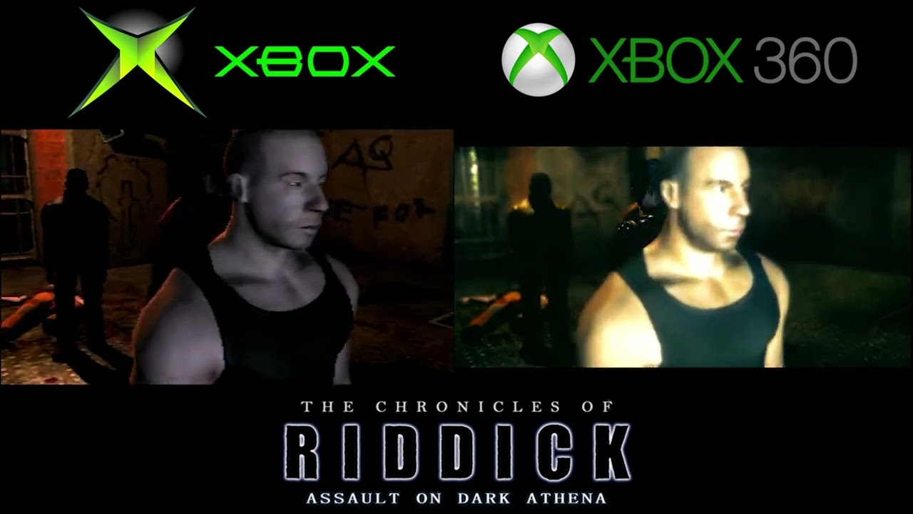 The Chronicles of Riddick: Assault on Dark Athena Xbox vs Xbox360 Graphics Comparison