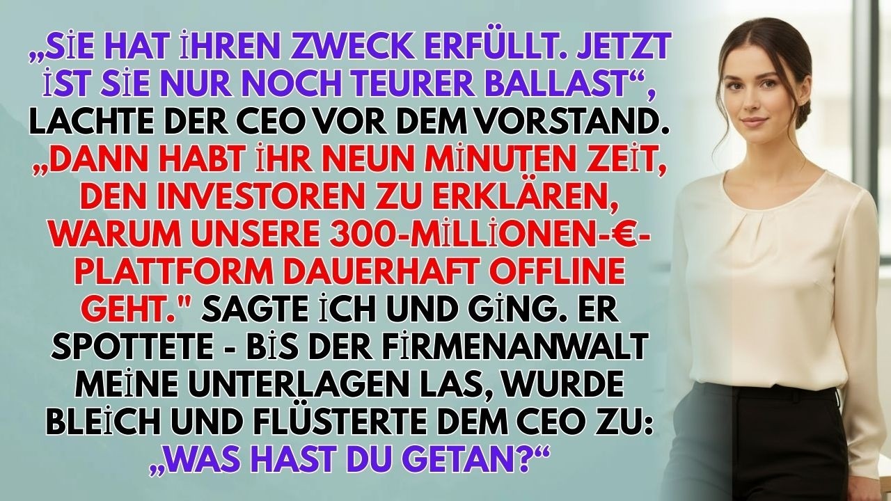 Sie nannten mich „teuren Ballast“ – also aktivierte ich ihren 300 Millionen Euro Kill Switch 💼