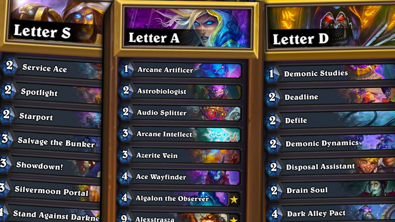 Hearthstone, but Every Card Starts With The Same Letter