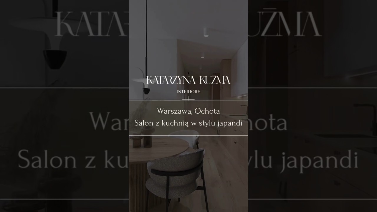 Salon z kuchnią w stylu japandi  #aranżacje #remontdomu #inspiracje