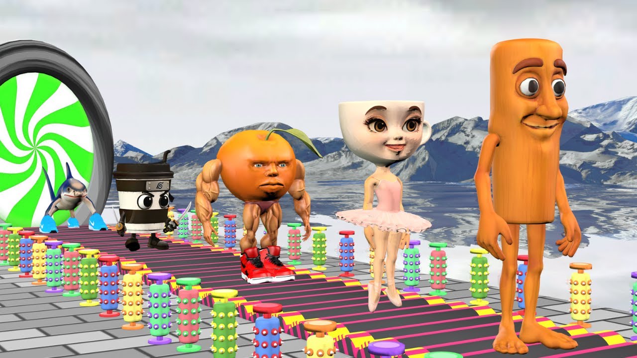 Long Slide Game With Cow Elephant Gorilla Hippopotamus Tiger 3d Animal Game Funny 3d Animals