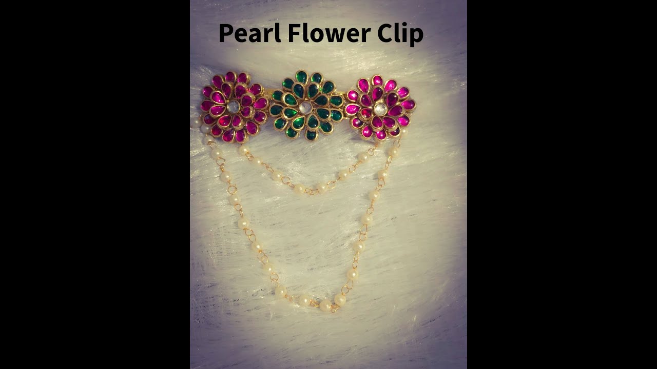 DIY Pearl Flower Clip 🐚✨ #aesthetic #handmade
