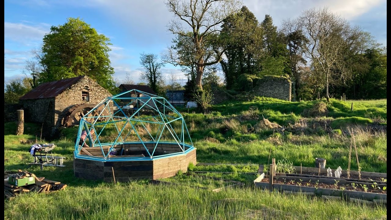 Geodesic Dome Greenhouse Construction - Part 2