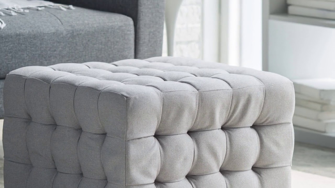 Grey Tufted Ottoman Coffee Table Furniture