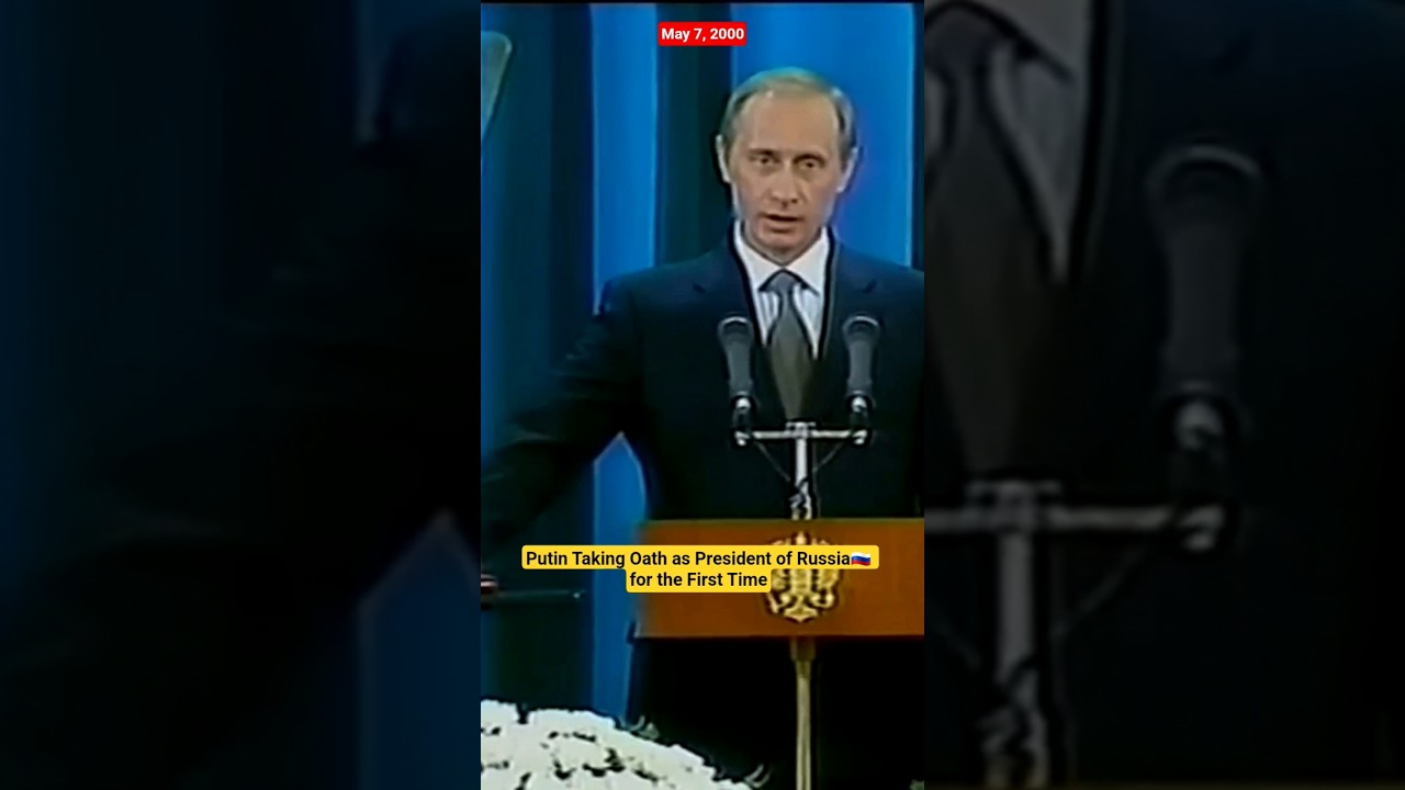 Vladimir Putin Taking Oath as President of Russia for the First Time in 2000