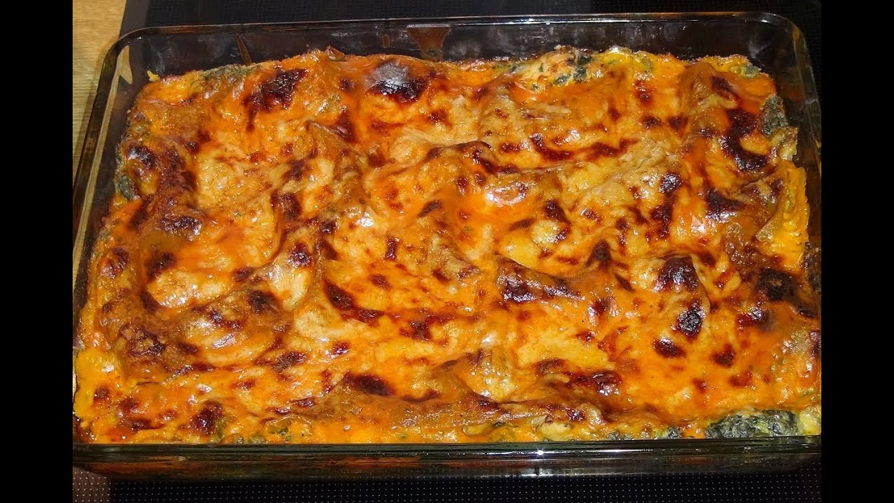 Grüne Lasagne, Spinat Lasagne mit Hähnchen
