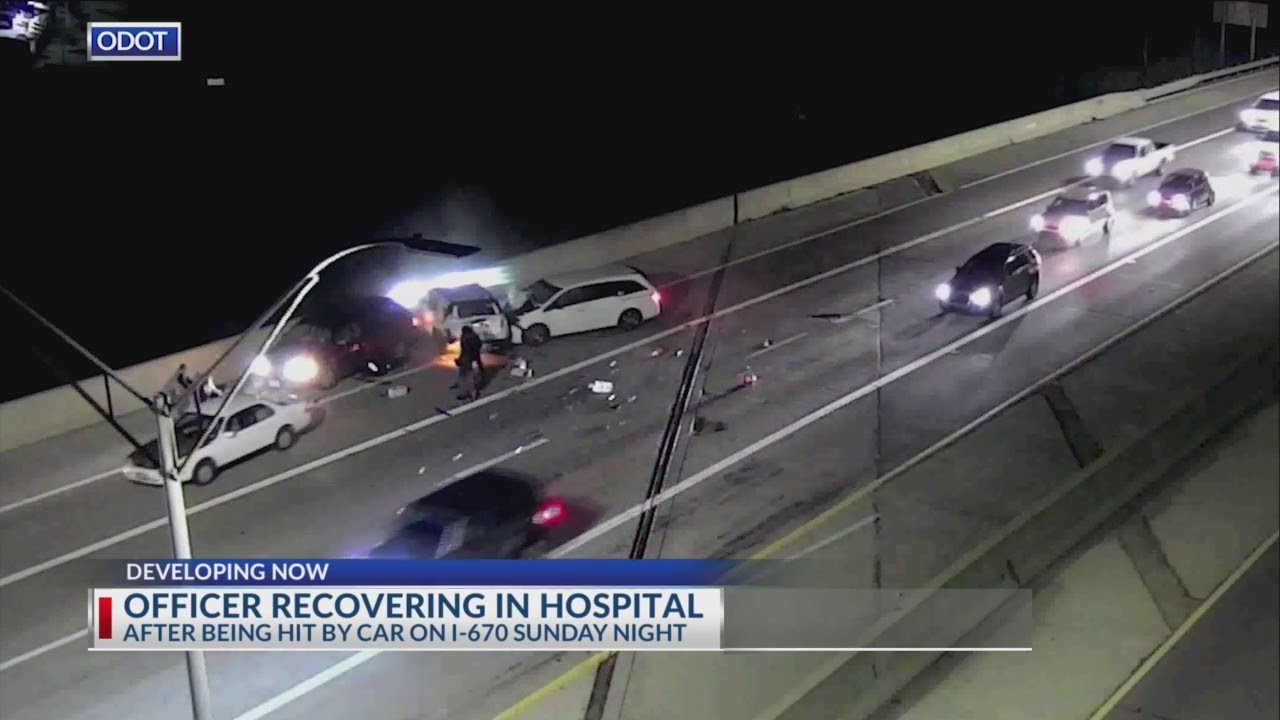 Police officer recovering after being hit by car on I-670
