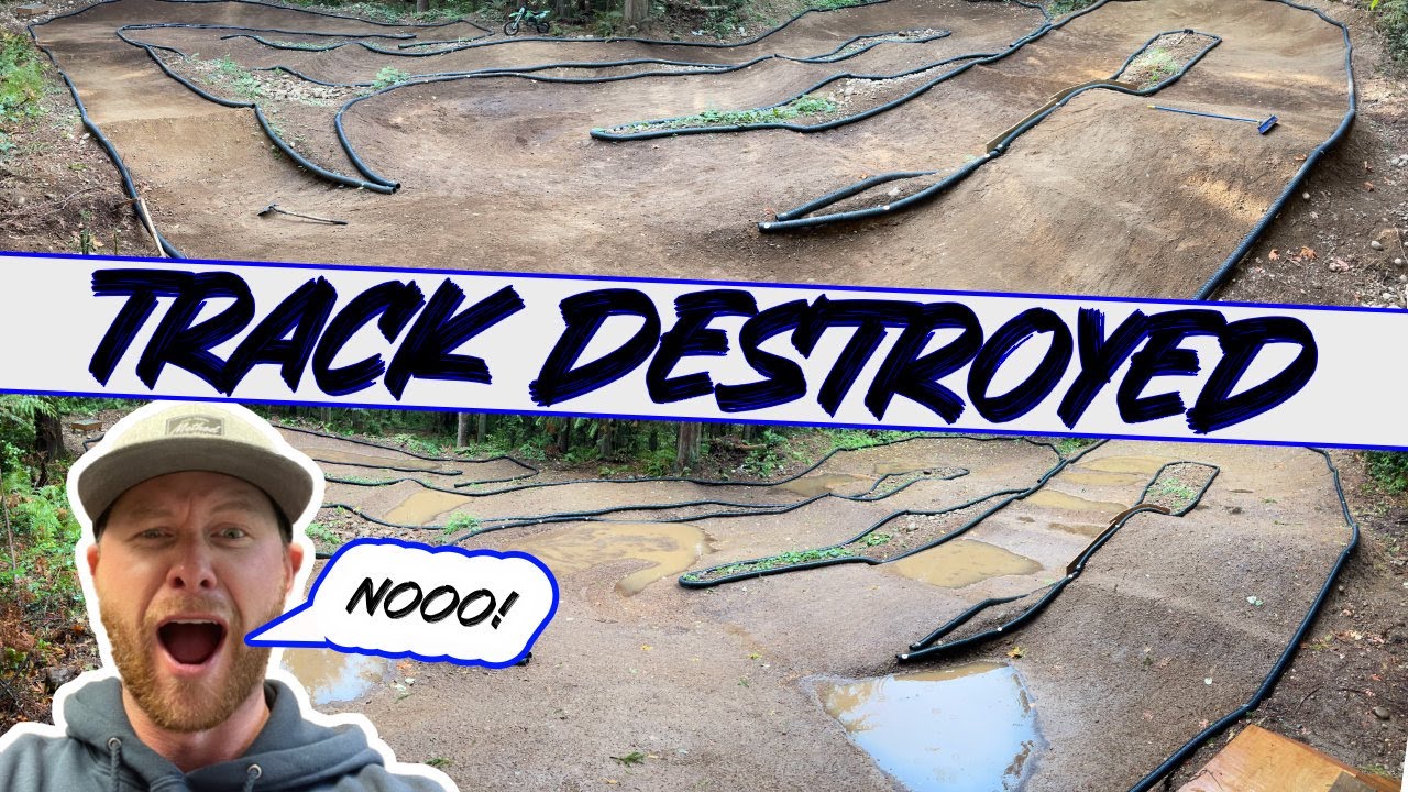 Are My Backyard RC Tracks DESTROYED? After Putting Up LIGHTS and a Layout Change We Get a BIG STORM