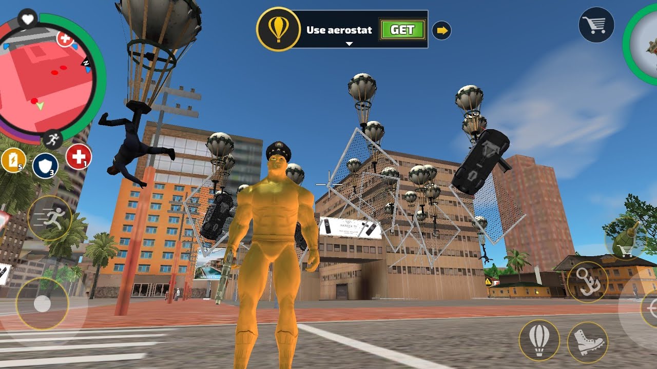Rope hero vice town (rope hero game me gadiyo ko upar uda diya ) (GAMING GURU 93)