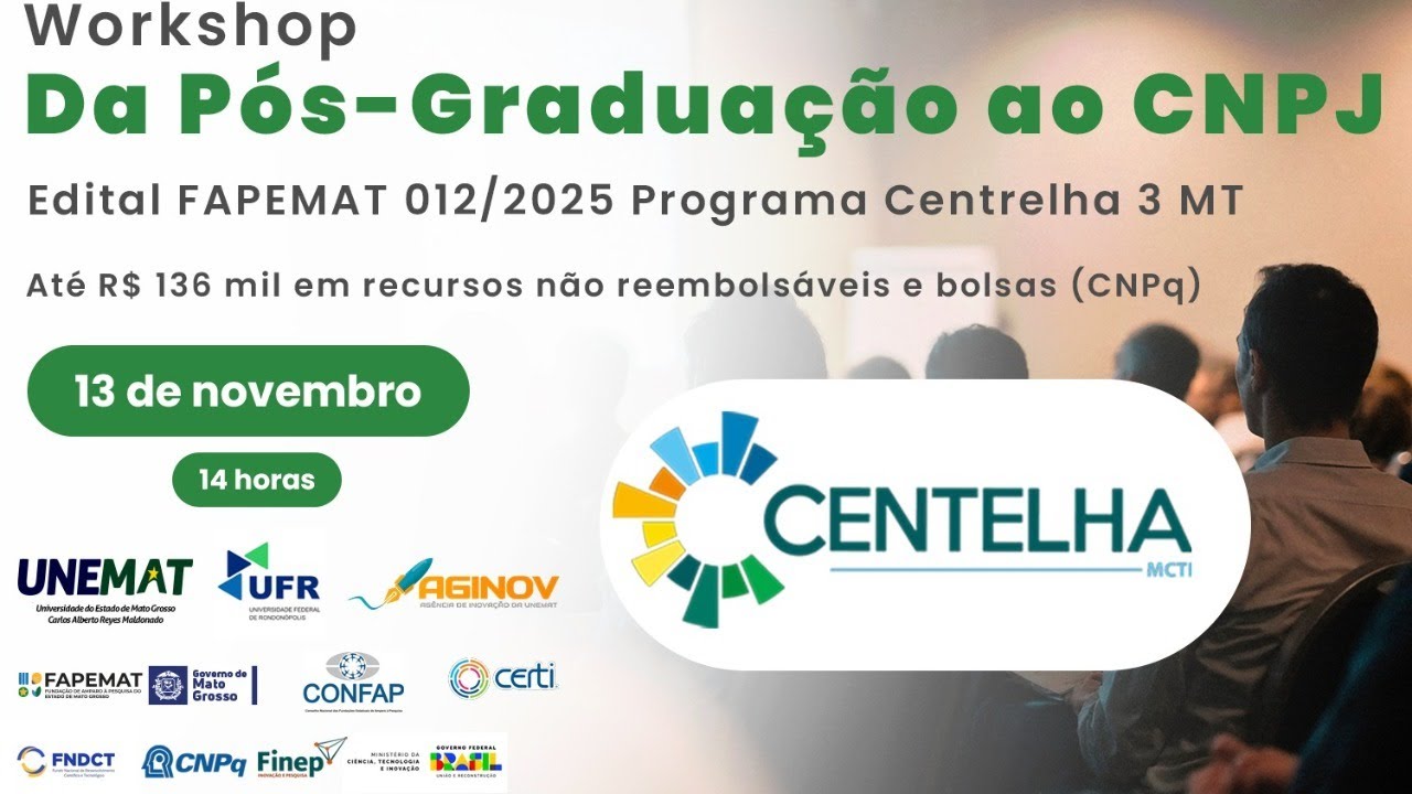 WORKSHOP ONLINE - DA PÓS-GRADUAÇÃO AO CNPJ