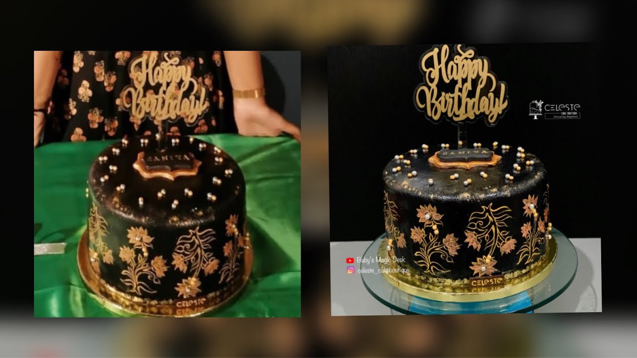 Dress inspired cake | Fondant covered hand painted cake decoration video