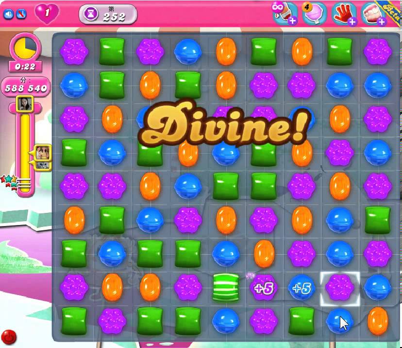Candy Crush Saga Level 252 - 3 Star - no boosters - endless game