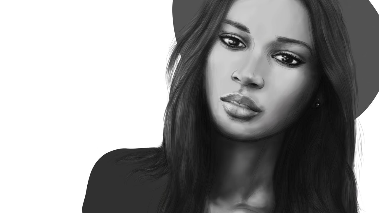 🎨 | ❝ PORTRAIT OF WOMAN ❞ (Black & White) SPEED PAINTING by M.Fasol