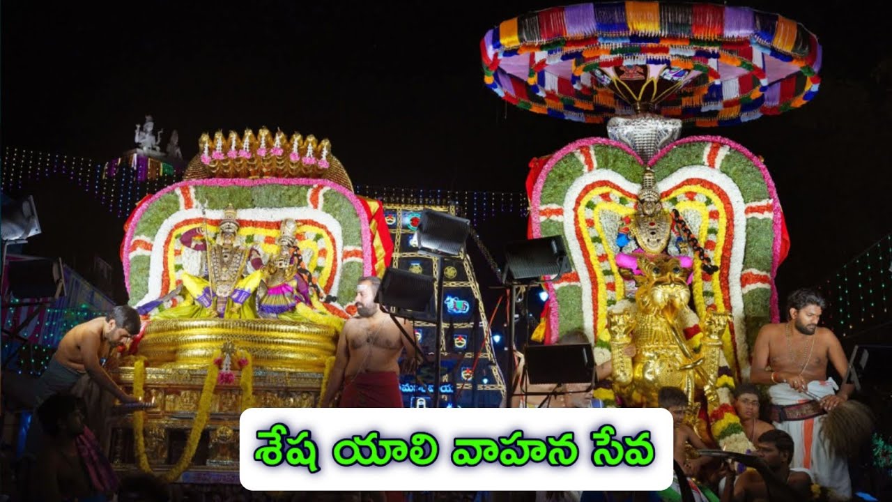 14-2-26-శ్రీకాళహస్తి మహాశివరాత్రి బ్రహ్మోత్సవాలు 5వరోజు రాత్రి స్వామి అమ్మవార్ల శేష యాళి వాహన సేవలు
