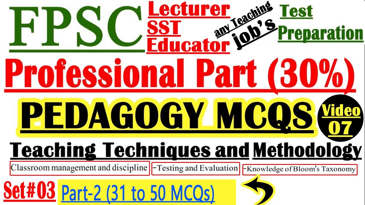 FPSC Pedagogy All MCQs for Lecturer Test | Teaching Techniques and Methodology FPSC MCQs InfoUstaad