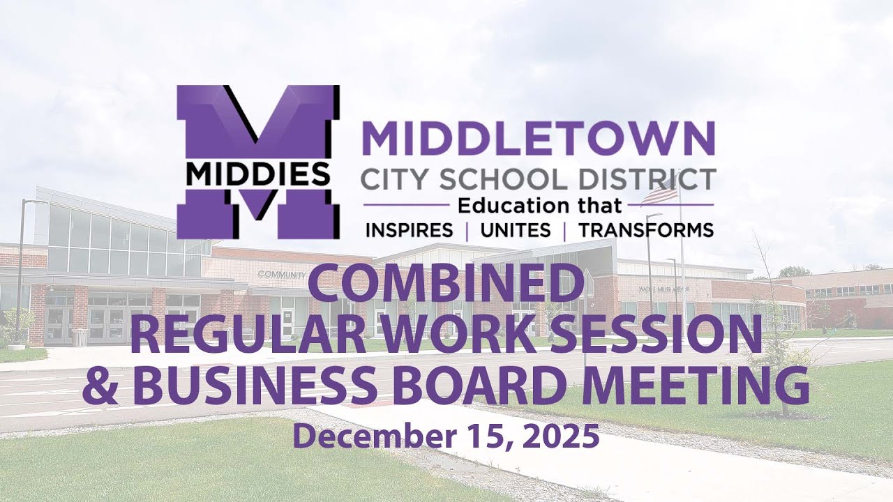 Middletown BOE Regular Work Session Board Meeting. 1/12/2026