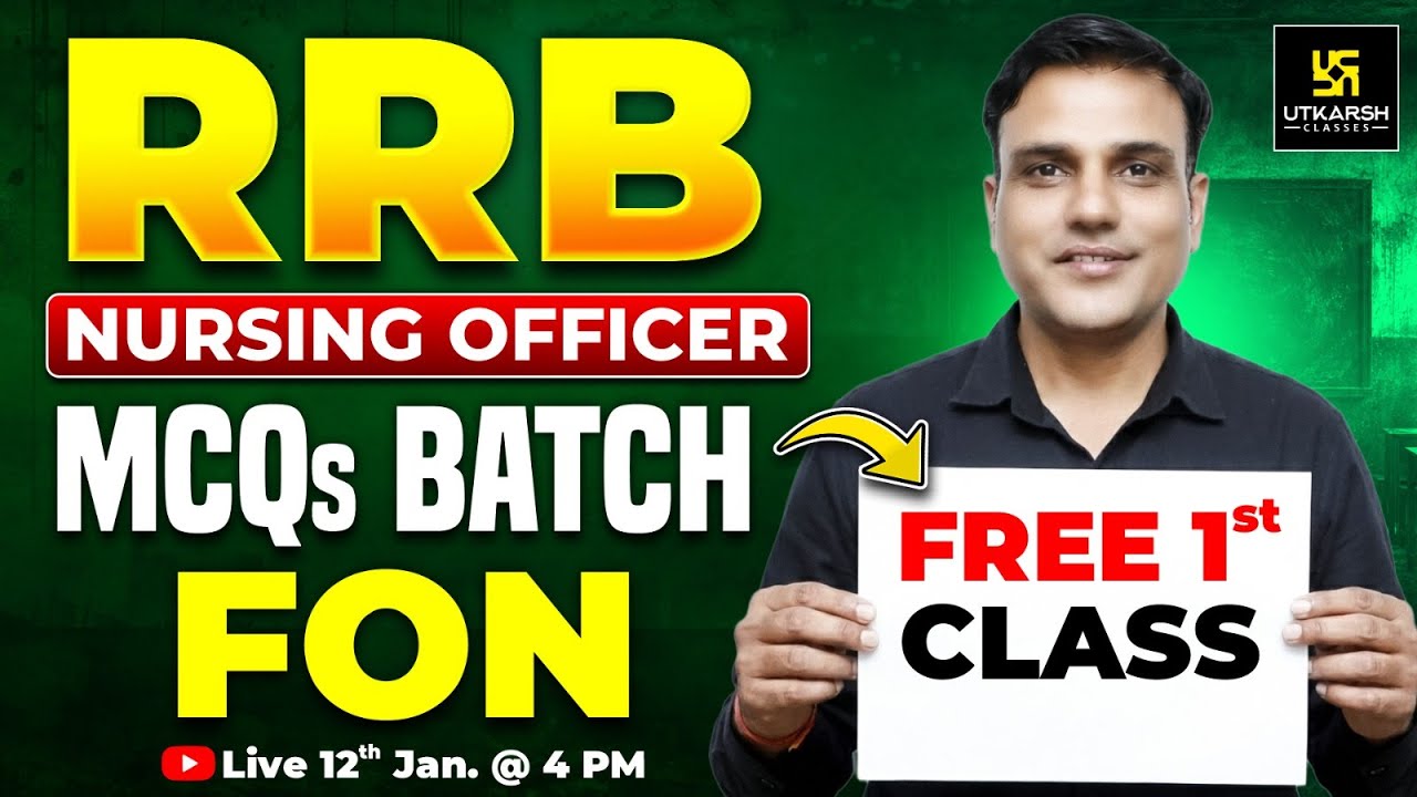 RRB Nursing Officer 2026 | FON #1 | RRB MCQ Batch | Most Important MCQs || Dr. Shailendra Sir