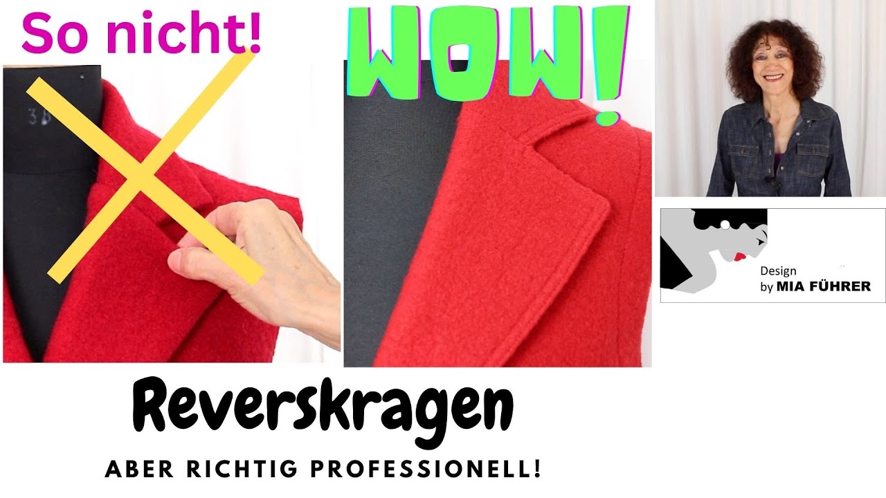 Reverskragen nähen! Das ist schon hohe Schneiderkunst! Mit meinen Tipps gelingt er immer!