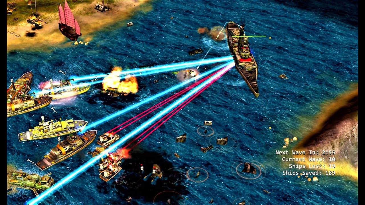 Massive US Armada Deployed to Defend an Ally | C&C Generals Zero Hour - Modded Mission Map