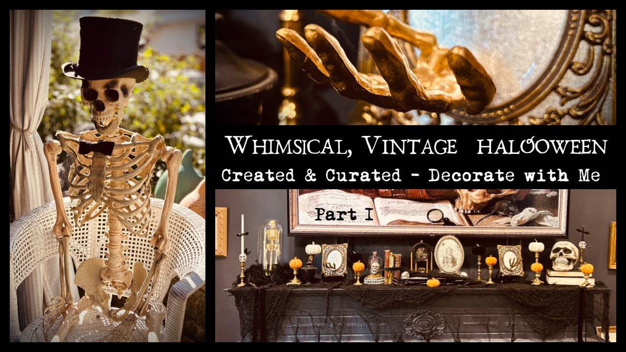 Vintage & Whimsical Halloween   Decorate with me Part I #halloween #thriftydecor #moody #thrifting