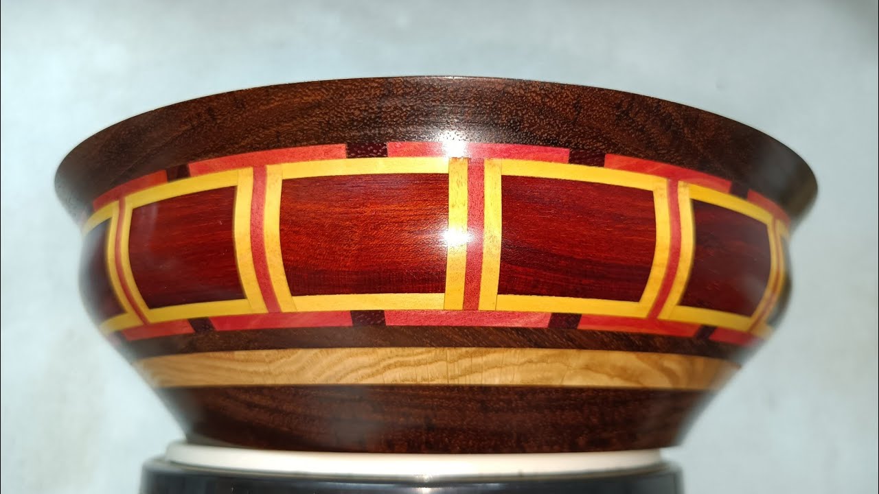 A bowl with a Bloodwood windows - Woodturning
