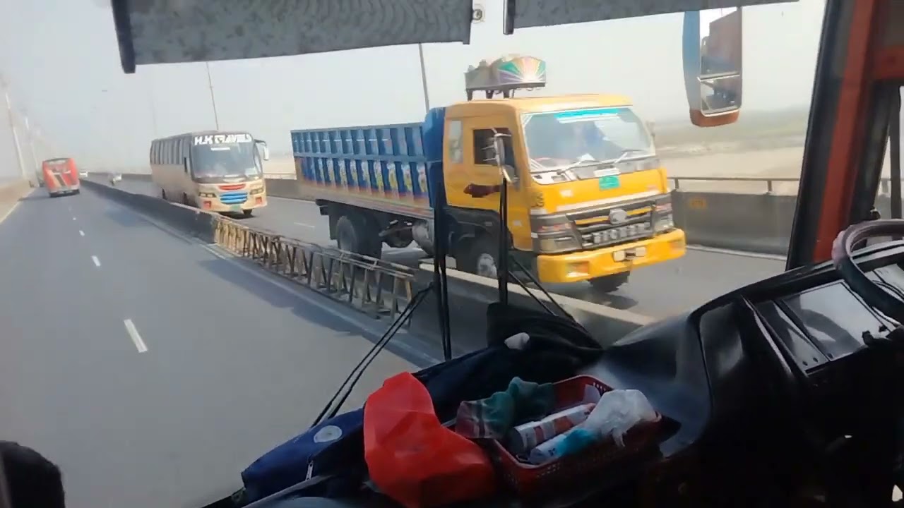 Journey by bus, Rajshahi to Dhaka. Jamuna Bridge 🌉#viralvedio#allfollowers#journey#bus#jamunabridge 