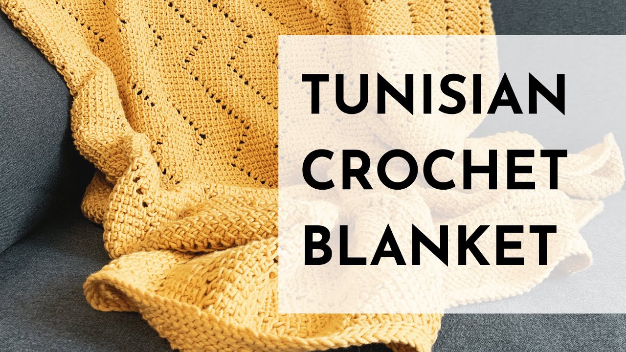 Tunisian Crochet Openwork Blanket - How to crochet the Zig-Zag Lightning - Blanket