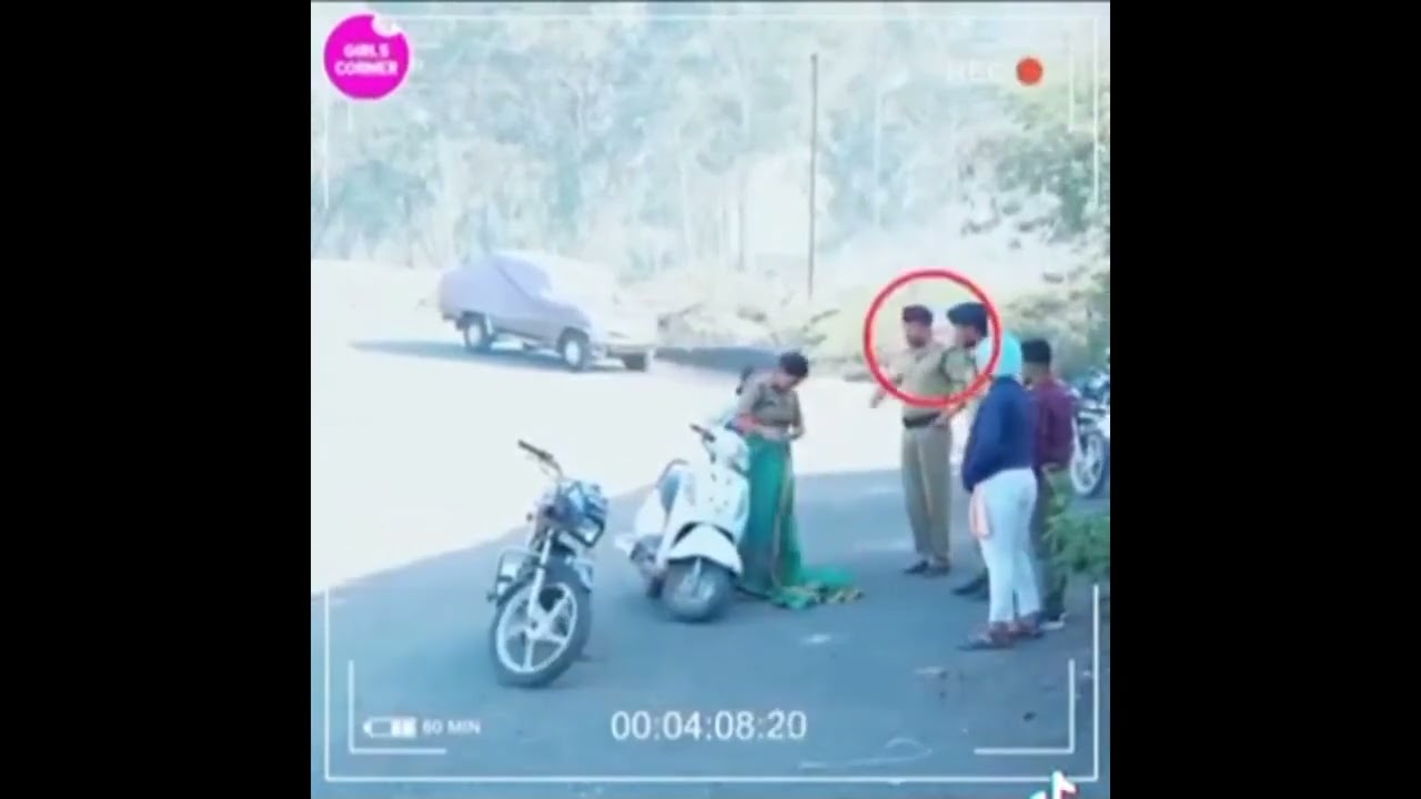 Two corrupt police officers caught by undercover police on the street of india