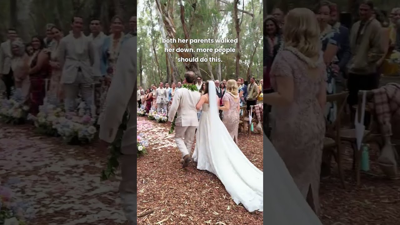 **both her parents walked her down. more people should do this.**  There are so many wedding traditi