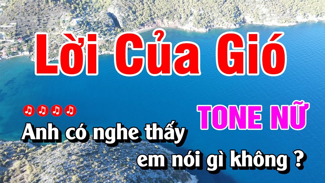 Karaoke Lời Của Gió Tone Nữ Nhạc Sống Beat Hay | Hoàng Luân