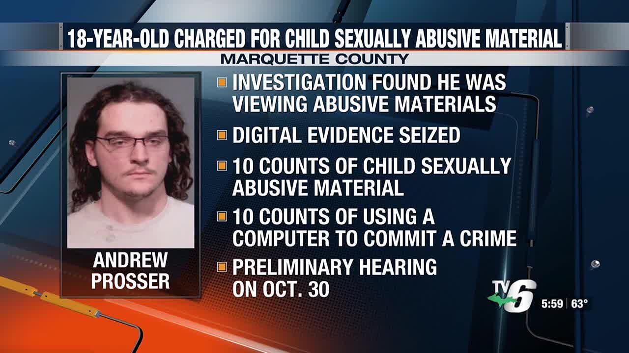18-year-old charged with child sexually abusive material, using a computer to commit a crime