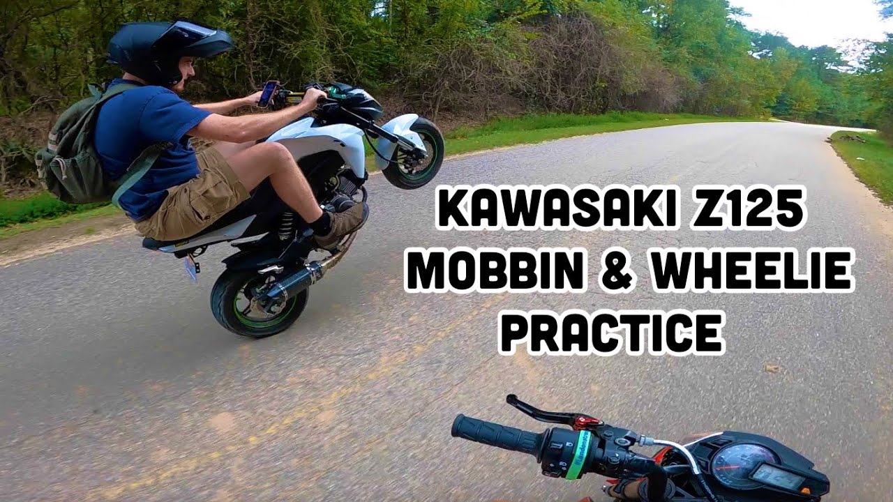 Kawasaki Z125 Mobbin & Wheelie Practice