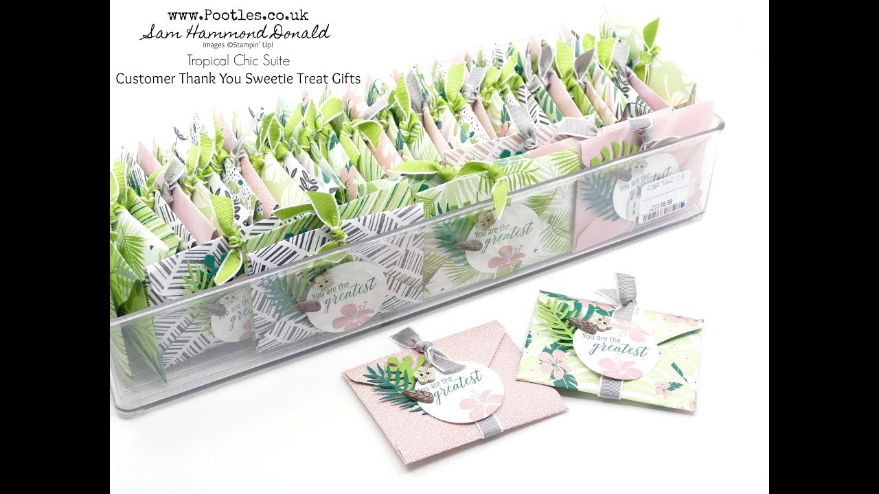 Tropical Chic Envelope Punch Board Customer Thank You Gifts