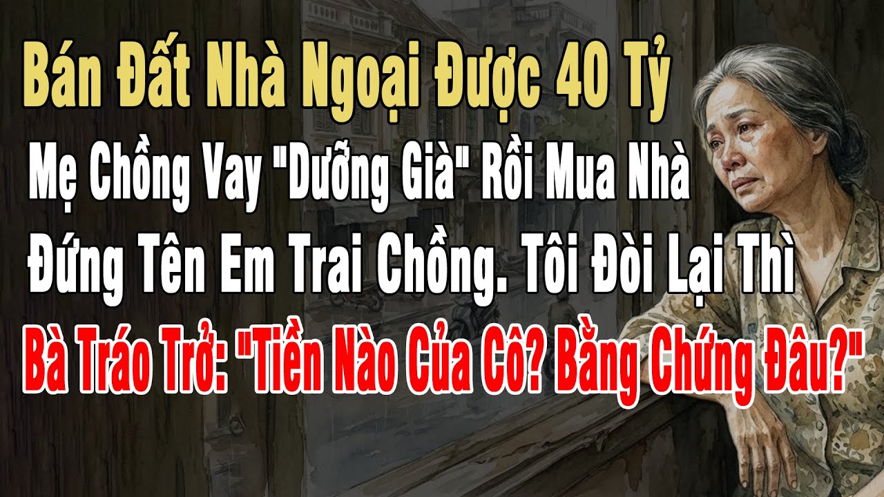 Bán Đất Nhà Ngoại 40 Tỷ, Mẹ Chồng Vay 