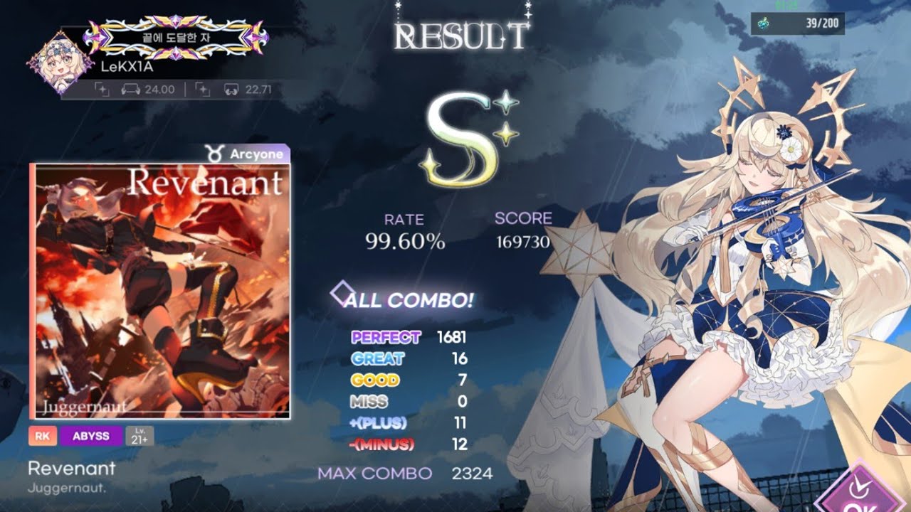 [KALPA]노트수 뒤지긴 한다... Juggernaut. - Revenant ABYSS(21+) ALL COMBO CLEAR!