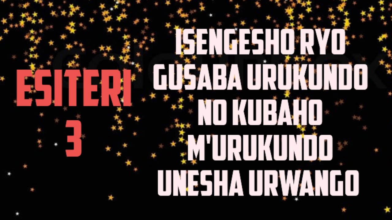 Isengesho ry'uyu munsi le 27/2/26(Esiteri 3) Itondere ibi bintu cyane. Cyane uyu muntu umeze gutya..