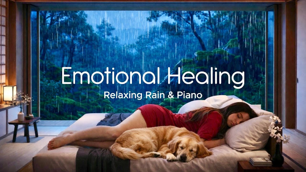 Sleep Music to Ease Stress & Emotional Healing | Relaxing Rain & Piano | Fall Asleep Instantly🌧️💤