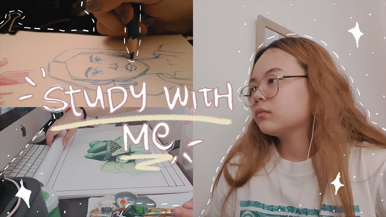 🌱study with me (as a multimedia arts student): doing plates, online class | hanbi lee