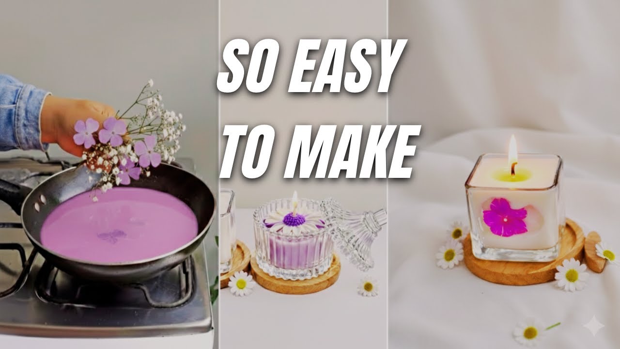 DIY Scented Candle Making | 2 Floral Candles Tutorial for Beginners