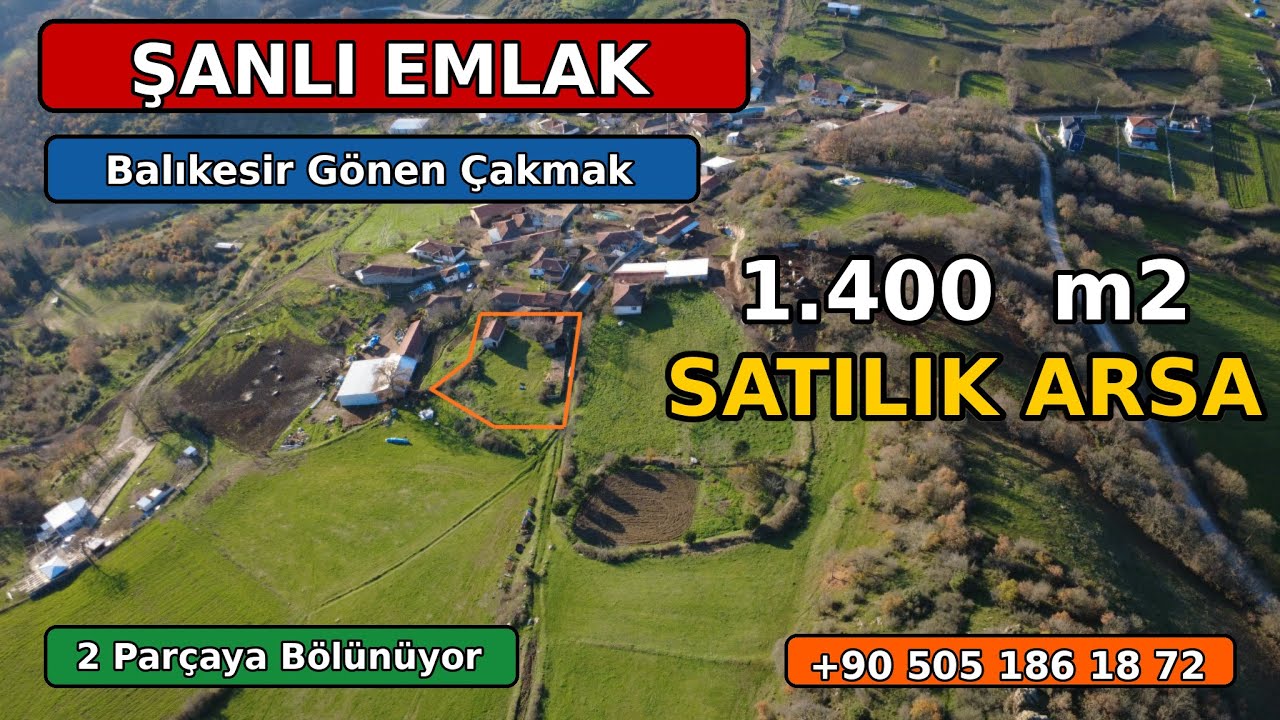 Yılın İlk Fırsat Satılık Arsası 1.400 m2 Balıkesir Gönen Çakmak Fiyat 2.350.000 TL