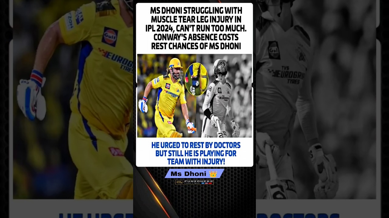 Ms dhoni Struggling with leg injury 😢 || ipl 2024 ||