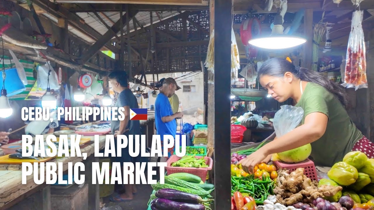 🇵🇭 [4K] Basak Lapulapu Public Market | Walking Tour | Cebu, Philippines