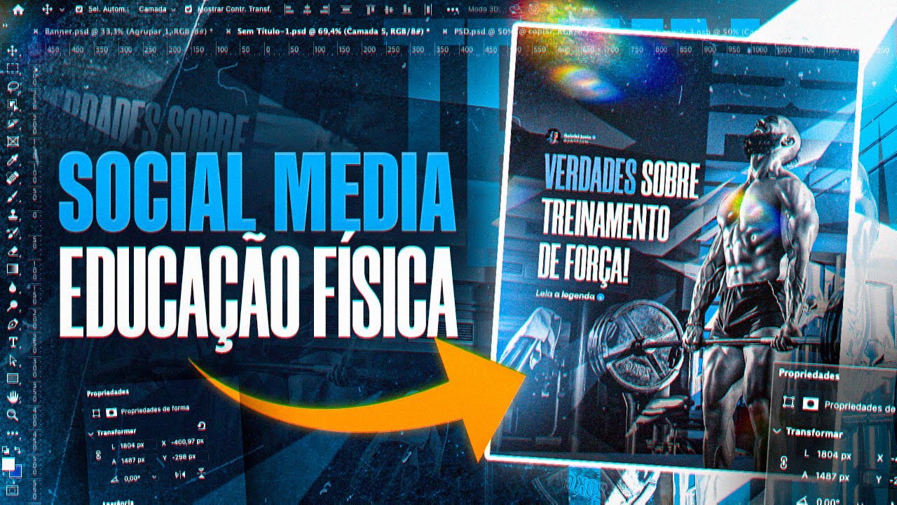 Como fazer arte para Instagram - Educação Física/Personal (Photoshop 2023)