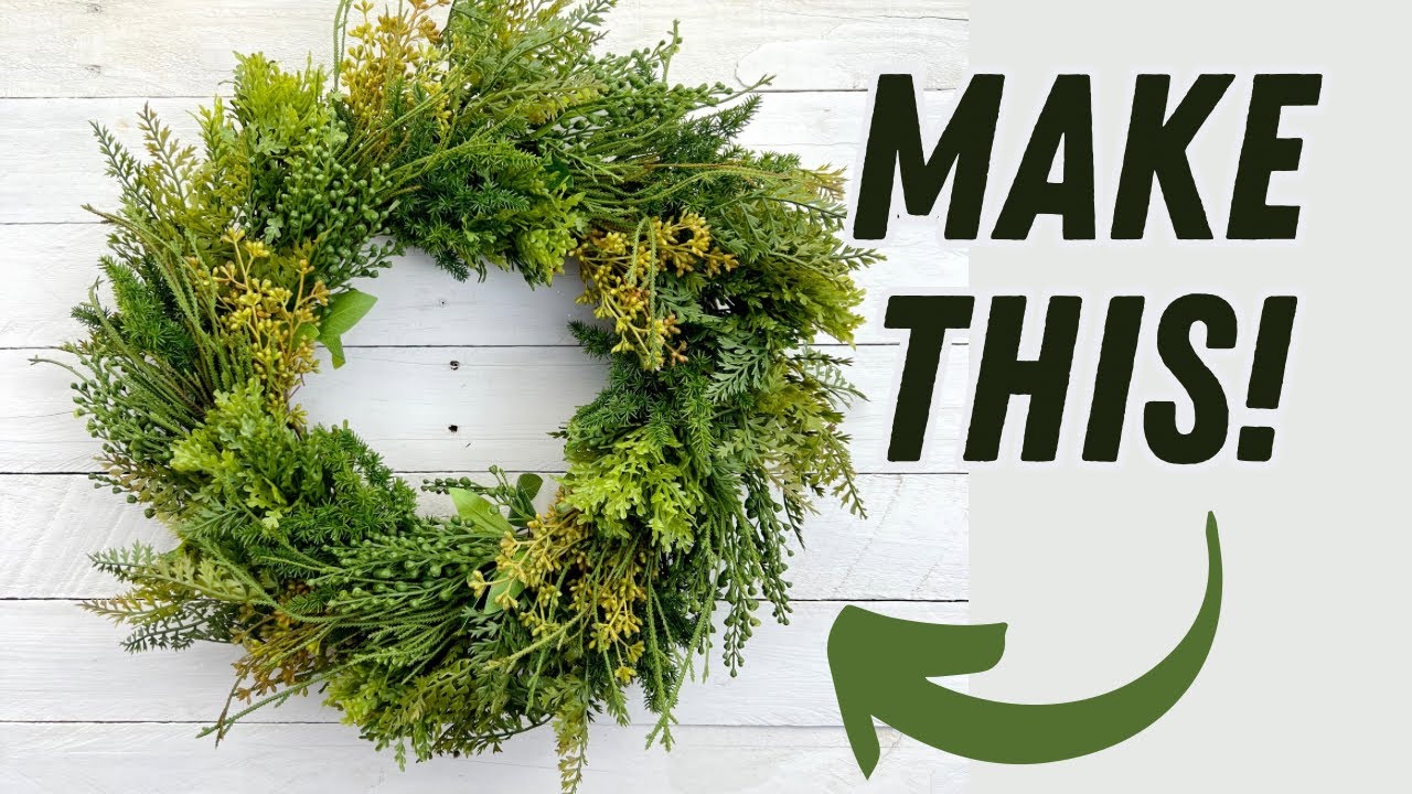 How to Make a Mixed Greenery Wreath // EASY wreath tutorial