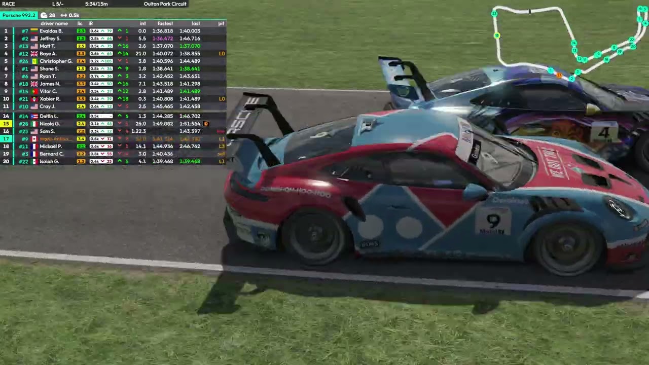 iRacing Bottom Split Commentary - Porsche Cup Pain at Oulton Park