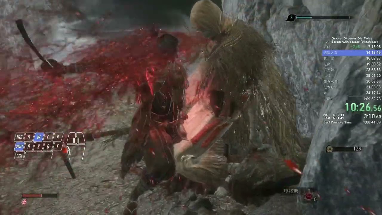 Sekiro All Bosses/Minibosses Glitchless Speedrun 1:09:35